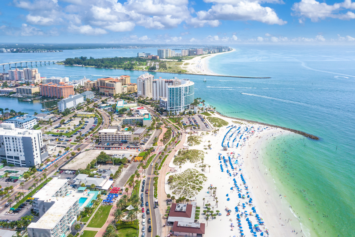 clearwater beach florida cityscape shot